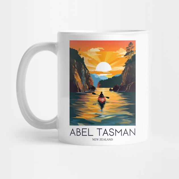 A Pop Art Travel Print of Abel Tasman National Park - New Zealand by Studio Red Koala